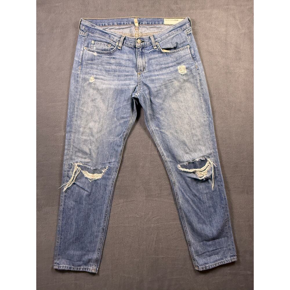 Rag & Bone Boyfriend Jeans Soft Denim Straight Leg Size 28 High-Rise